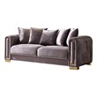 Impreza Thick Velvet Fabric Sofa Made With Wood in Gray