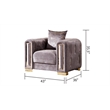 Impreza Thick Velvet Fabric 3PC Living Room Set Made With Wood in Gray