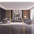 Impreza Thick Velvet Fabric 3PC Living Room Set Made With Wood in Gray