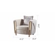Chanelle Thick Velvet Fabric Upholstered Chair Made With Wood in Beige