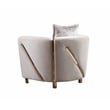 Chanelle Thick Velvet Fabric Upholstered Chair Made With Wood in Beige