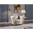 Chanelle Thick Velvet Fabric 3Pc Living Room Set Made With Wood in Beige