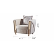 Chanelle Thick Velvet Fabric 3Pc Living Room Set Made With Wood in Beige