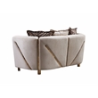 Chanelle Thick Velvet Fabric 3Pc Living Room Set Made With Wood in Beige