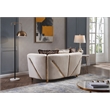 Chanelle Thick Velvet Fabric 3Pc Living Room Set Made With Wood in Beige