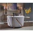 Chanelle Thick Velvet Fabric Upholstered Chair Made With Wood in Gray