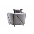 Chanelle Thick Velvet Fabric Upholstered Chair Made With Wood in Gray