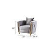 Chanelle Thick Velvet Fabric Upholstered Chair Made With Wood in Gray