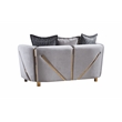 Chanelle Upholstered 2Pc Living Room Set Made With Wood in Gray