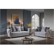 Chanelle Upholstered 2Pc Living Room Set Made With Wood in Gray