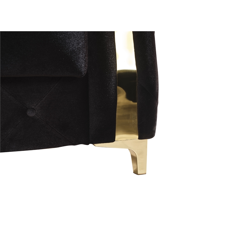 Lust Modern Style 2PC Living Room Set Made with Wood in Black