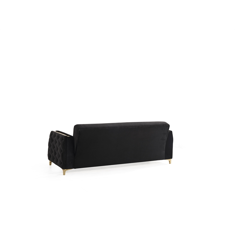 Lust Modern Style 2PC Living Room Set Made with Wood in Black