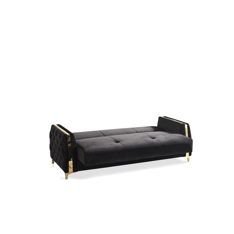 Lust Modern Style 2PC Living Room Set Made with Wood in Black