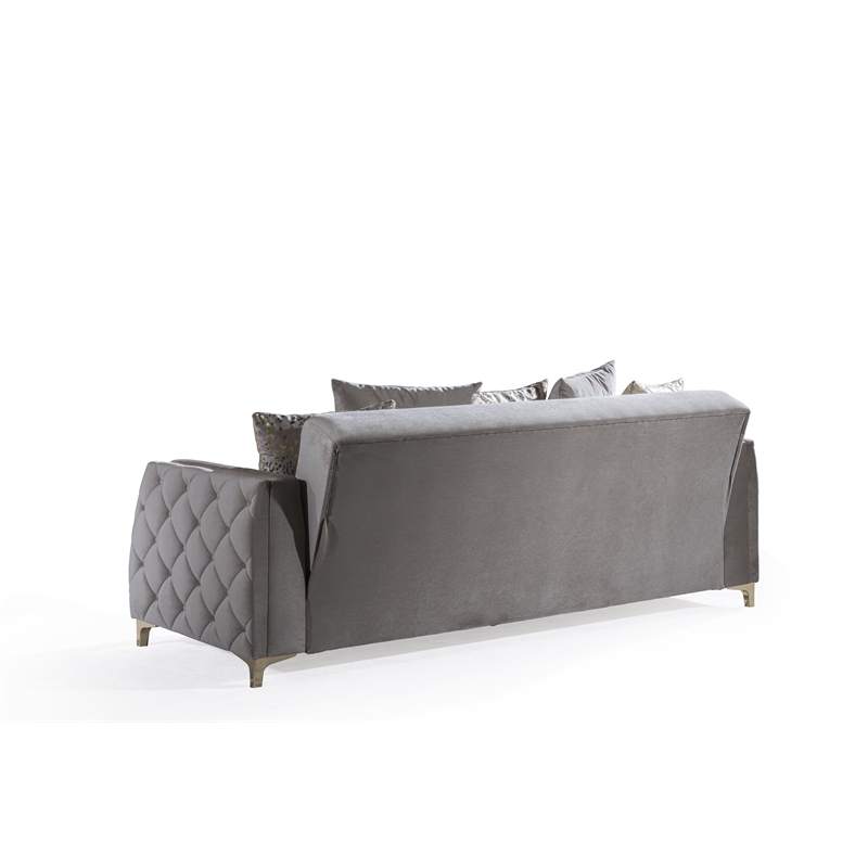 Lust Modern Style Sofa Made with Wood & Under-seat Storage in Taupe
