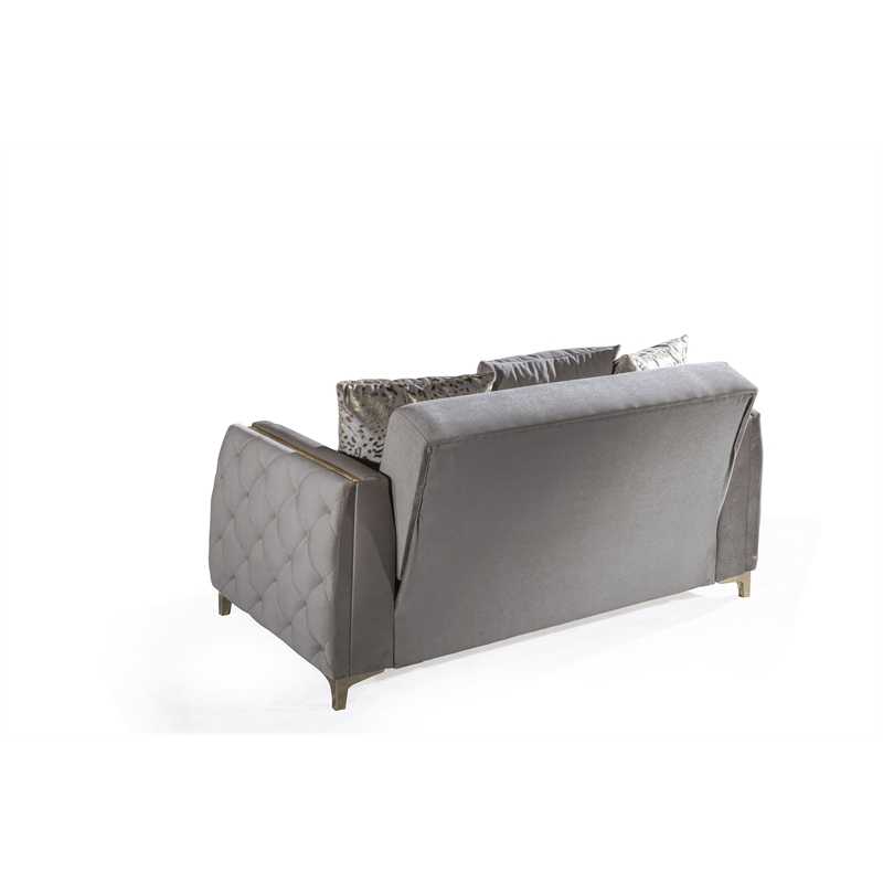 Lust Modern Style Loveseat Made with Wood & Under-seat Storage in Taupe