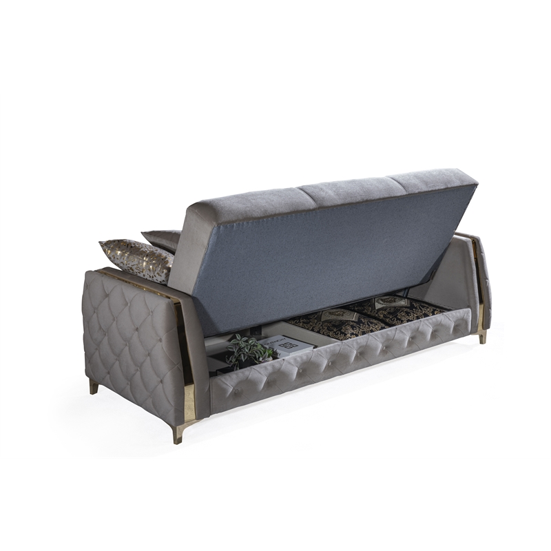 Lust Modern Style 2PC Living Room Set Made with Wood in Taupe