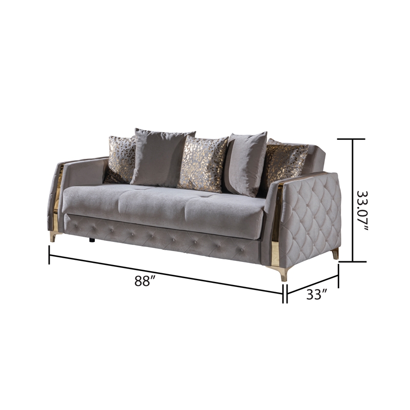 Lust Modern Style 2PC Living Room Set Made with Wood in Taupe