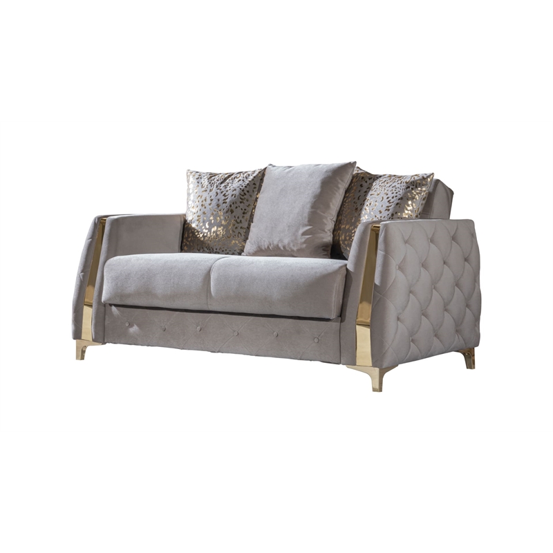 Lust Modern Style 2PC Living Room Set Made with Wood in Taupe