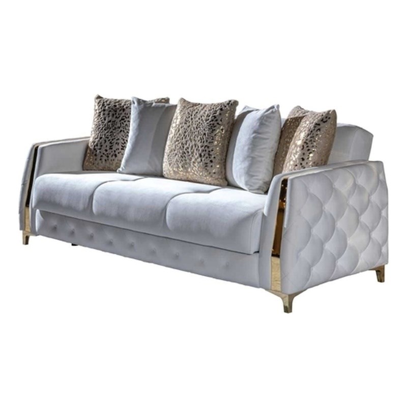 Lust Modern Style 2PC Living Room Set Made with Wood in White