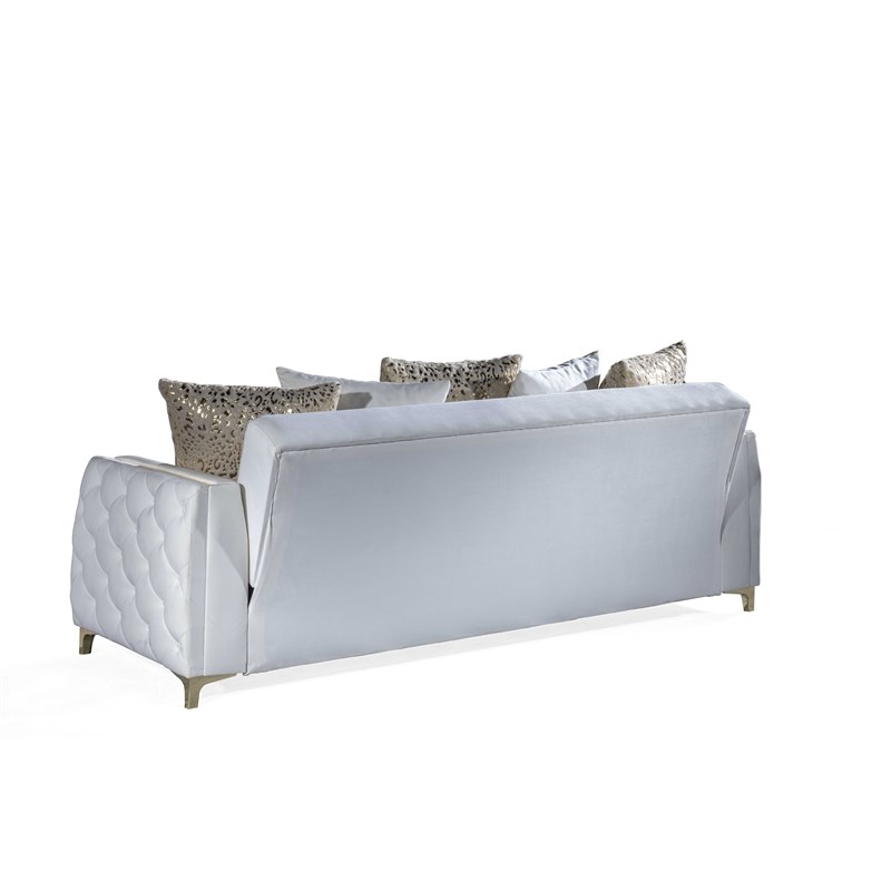 Lust Modern Style 2PC Living Room Set Made with Wood in White