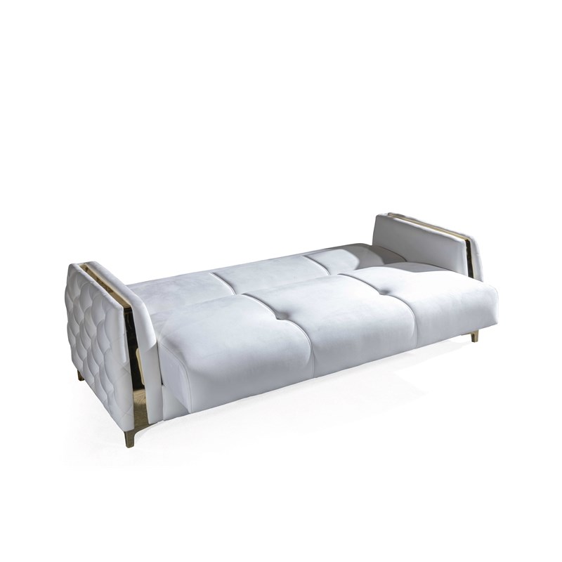 Lust Modern Style 2PC Living Room Set Made with Wood in White