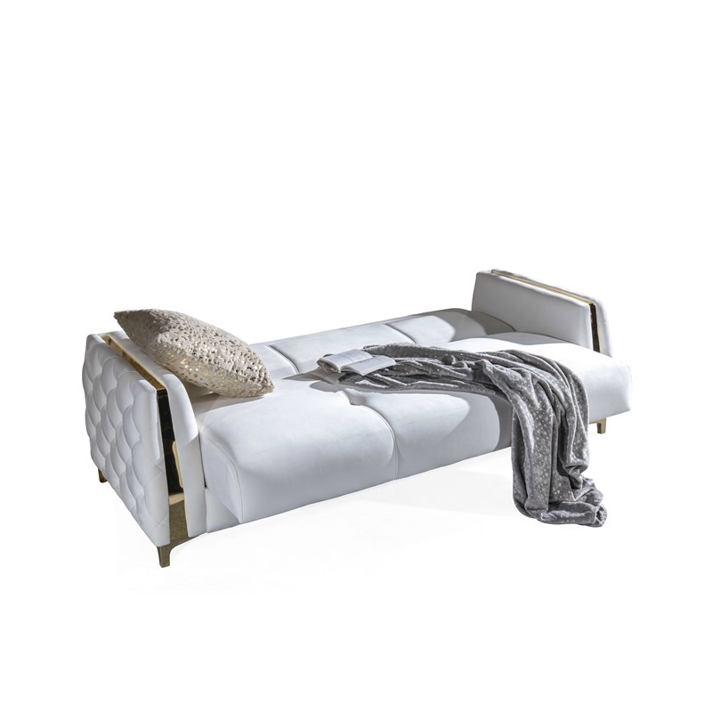 Lust Modern Style 2PC Living Room Set Made with Wood in White