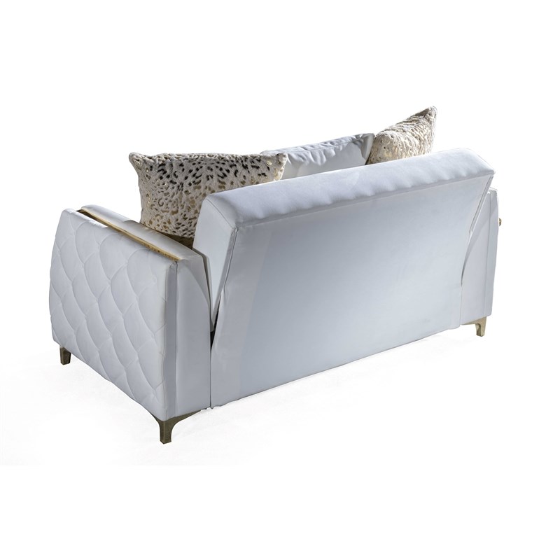 Lust Modern Style 2PC Living Room Set Made with Wood in White