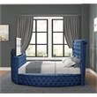 Maya Modern Style Queen Bed made with Wood in Navy