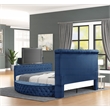 Maya Modern Style Queen Bed made with Wood in Navy