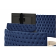Maya Modern Style Queen Bed made with Wood in Navy