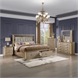 Medusa Modern Style 5Pc Queen Gold Finish Bedroom Set made with Wood