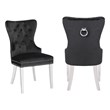 Erica 2 Piece Stainless Steel Legs Chair Finish with Velvet Fabric in Black