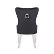 Erica 2 Piece Stainless Steel Legs Chair Finish with Velvet Fabric in Black