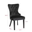 Erica 2 Piece Wood Legs Dinning Chair Finish with Velvet Fabric in Black