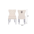 Simba Stainless Steel 2 Piece Chair Finish with Velvet Fabric in Beige