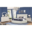 Hazel King 4 Pc Tufted Upholstery Bedroom Set Made with Wood in Cream