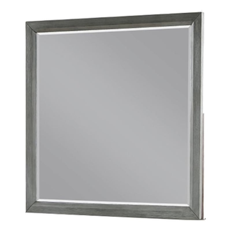 Modern Style Square Mirror made with wood in Gray