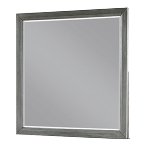 Modern Style Square Mirror made with wood in Gray