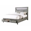King 4PC Modern Style Bedroom Set Made with Wood in Gray