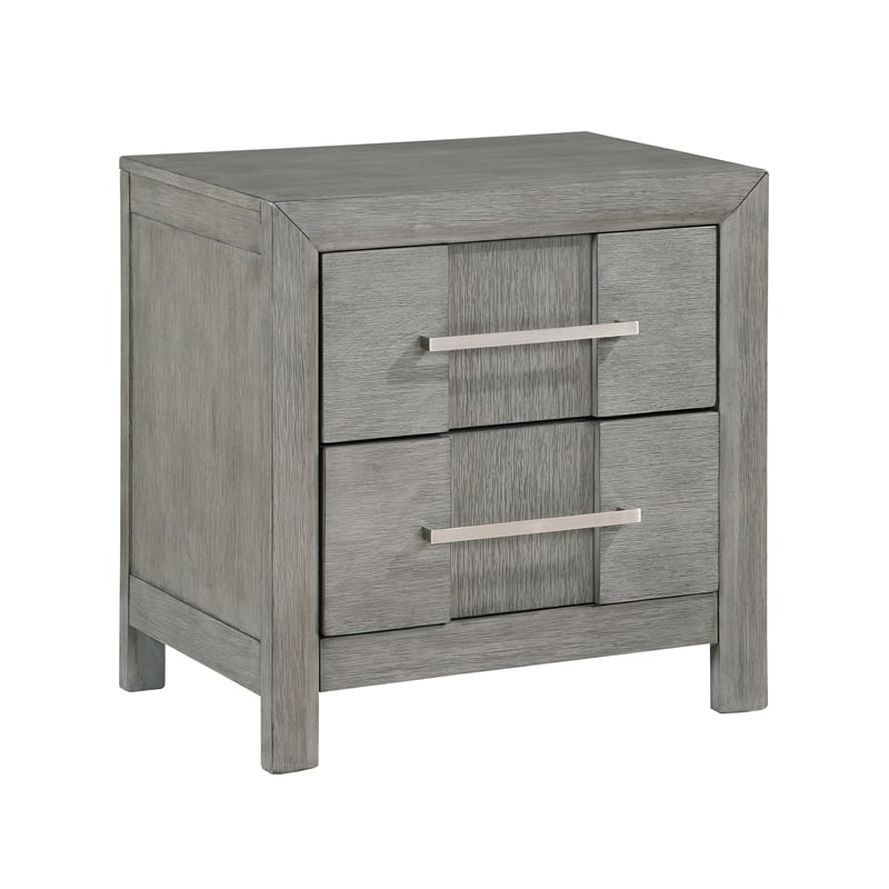 King 4PC Modern Style Bedroom Set Made with Wood in Gray