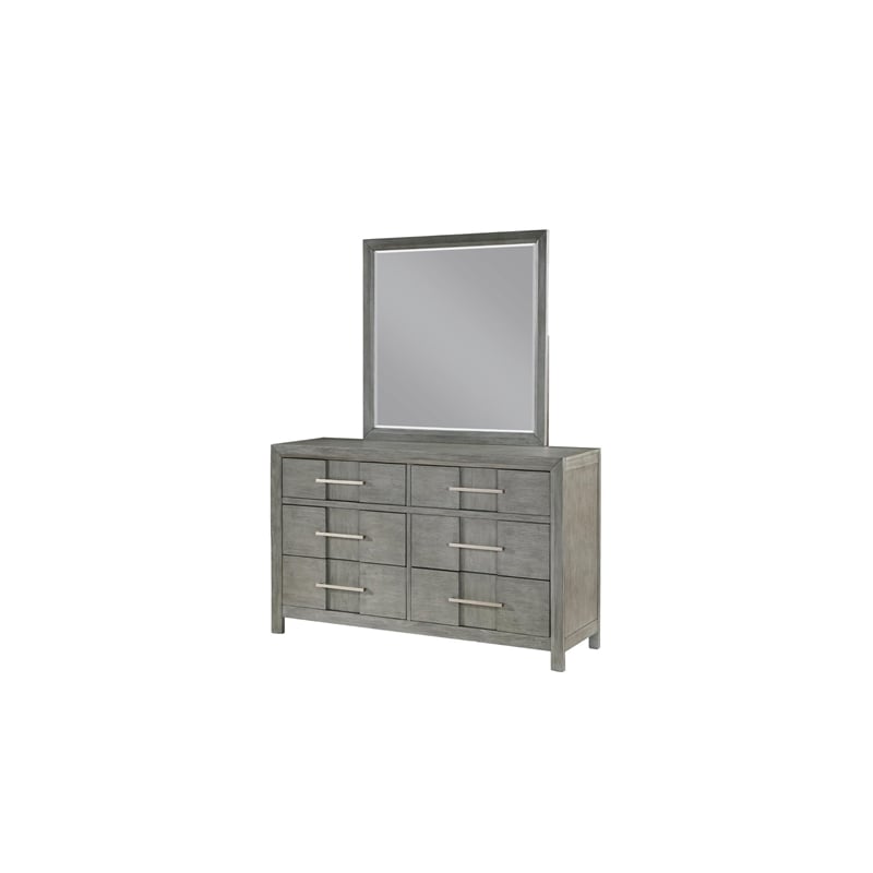 King 4PC Modern Style Bedroom Set Made with Wood in Gray