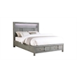 King 5PC Modern Style Storage Bedroom Set Made with Wood in Gray