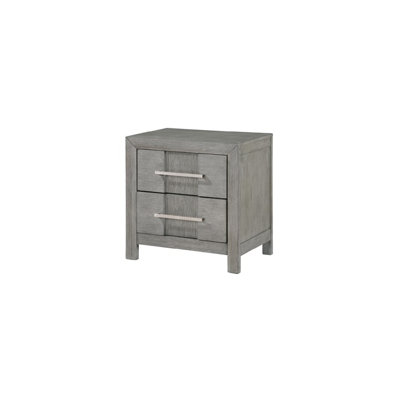 Queen 5PC Modern Style Storage Bedroom Set Made with Wood in Gray