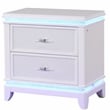 Modern Style 2-Drawer Nightstand Made with Wood and LED in Milky White