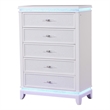 Modern Style 5-Drawer Chest Made with Wood and LED in Milky White