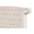 Sophia Crystal Tufted Modern Style King Bed made with Wood in Cream