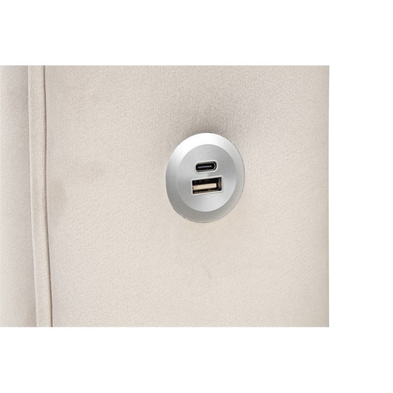 Sophia Crystal Tufted 4PC Queen Bedroom Set in Cream made with Wood