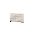 Sophia Crystal Tufted 4PC Queen Bedroom Set in Cream made with Wood