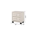 Sophia Crystal Tufted 4PC Queen Bedroom Set in Cream made with Wood