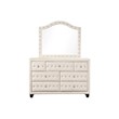Sophia Crystal Tufted 4PC King Bedroom Set in Cream made with Wood